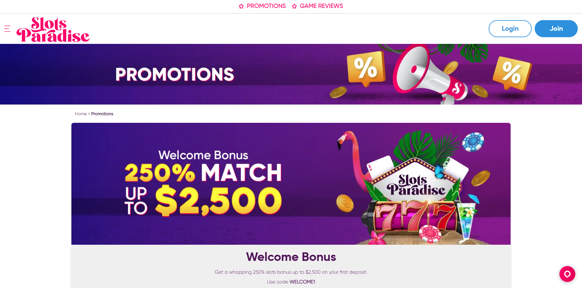 Slots Paradise Casino Bonuses and Promotions